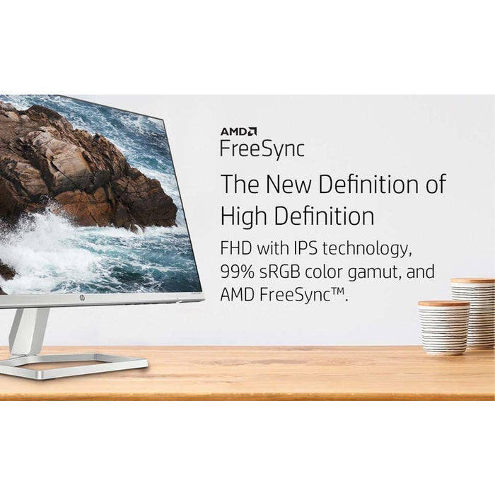 Hewlett Packard M24fd 23.8" Full HD 1080p 16:9 FreeSync IPS Monitor, Silver and Black - Open Box