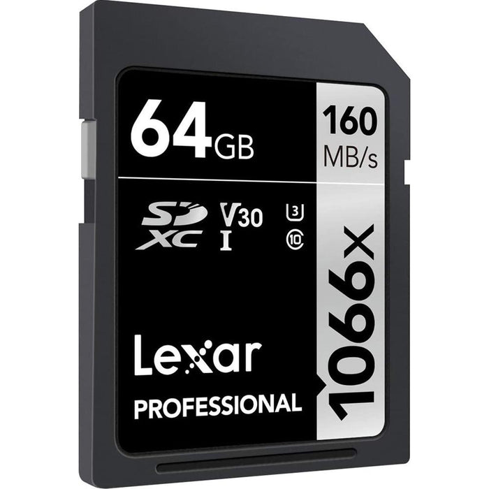 Lexar Professional 1066x 64GB SDXC UHS-I Card Up to 160MB/s Read LSD1066064G-BNNNU