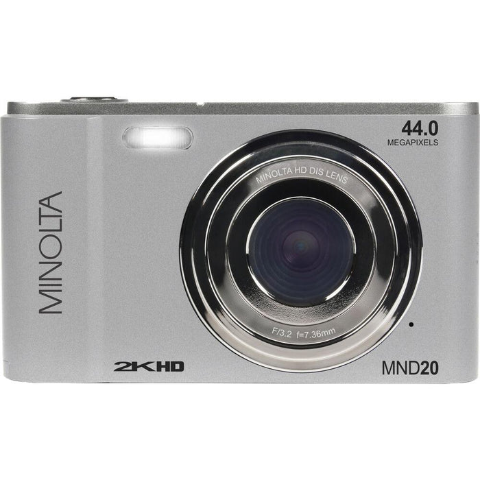 Minolta MND20 44 MP / 2.7K Ultra HD Digital Camera - Silver - Open Box