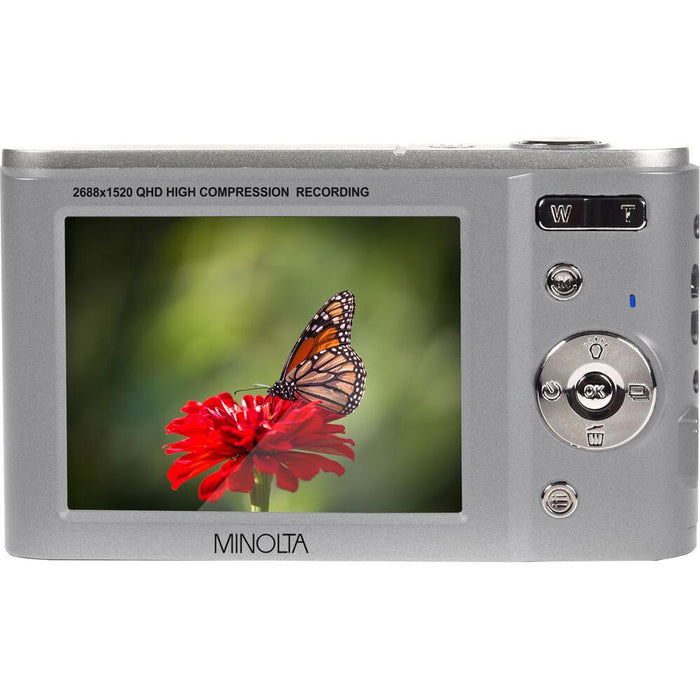 Minolta MND20 44 MP / 2.7K Ultra HD Digital Camera - Silver - Open Box