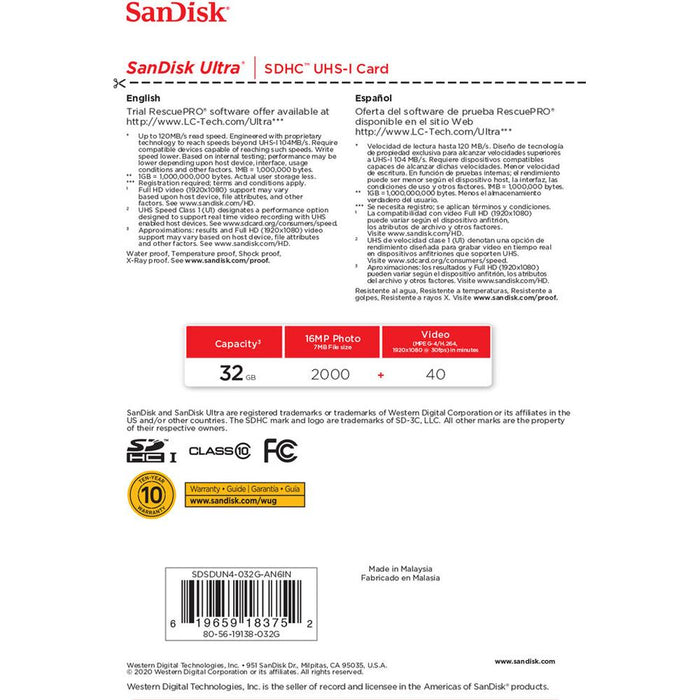 SanDisk Ultra® SDHC™ card and SDXC™ card
