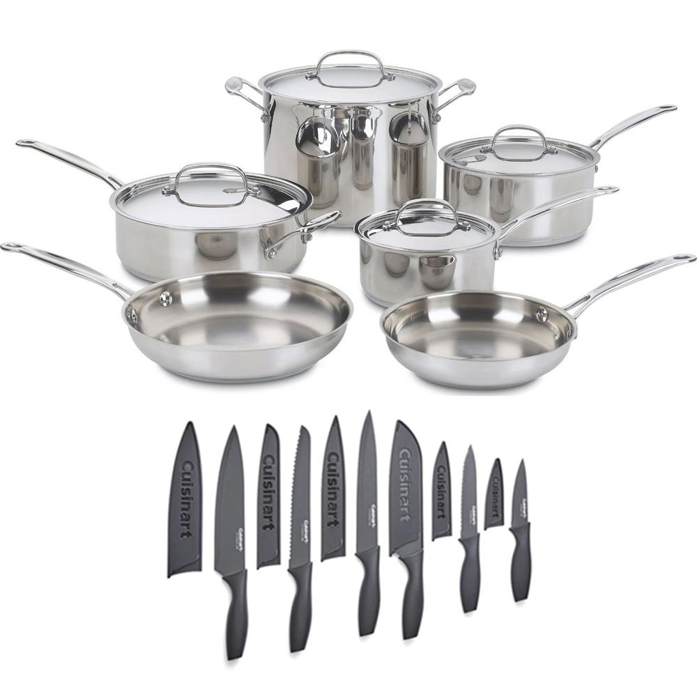 Cuisinart Chef's Classic Stainless Cookware 10 pc Set with 12 Piece Cu —  Beach Camera