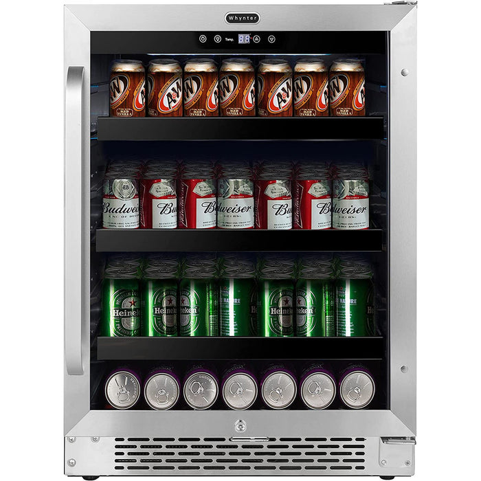Whynter Stainless Steel 24-inch Built-in 140 Can Undercounter Beverage Refrigerator