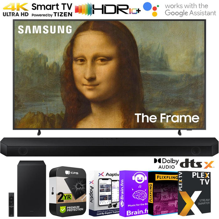 Samsung QN85LS03BA 85" The Frame QLED 4K UHD Smart TV w/ Soundbar + Warranty Bundle