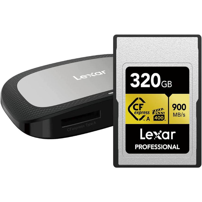 Lexar 320GB Professional CFexpress Type A Card GOLD Series with CFexpress Card Reader
