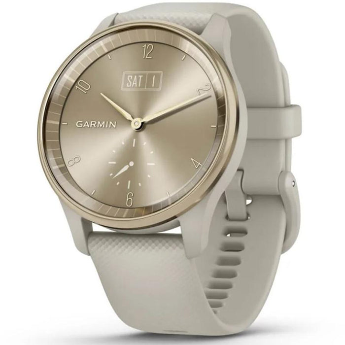Garmin Vivomove Trend Hybrid Smartwatch, Cream Gold Stainless Steel (010-02665-02)