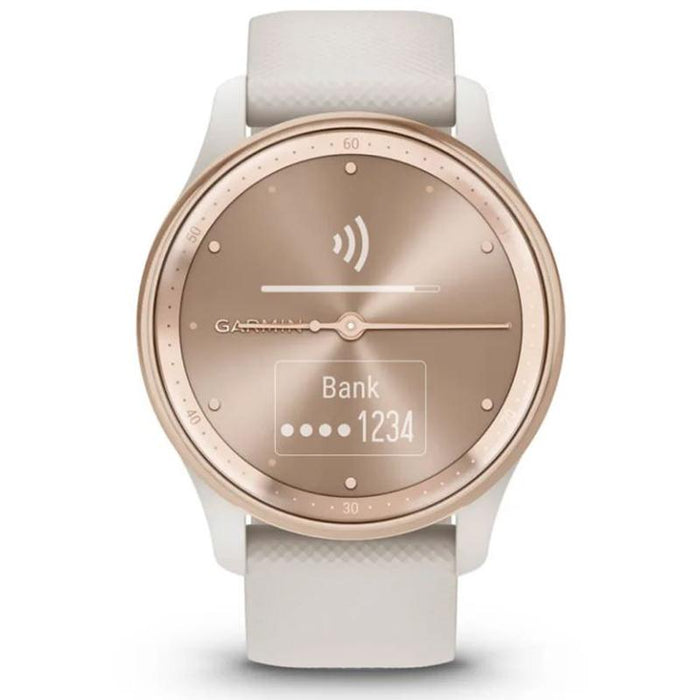 Garmin Vivomove Trend Hybrid Smartwatch, Peach Gold Stainless Steel (010-02665-01)