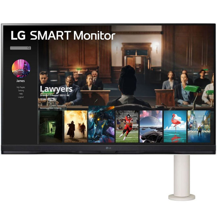 LG 32" 4K UHD Smart Monitor with webOS and Ergo Stand (32SQ780S-W) - Open Box