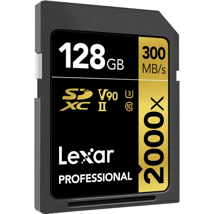 Lexar 128GB Professional 2000x UHS-II SDXC Memory Card (2-Pack) - Open Box
