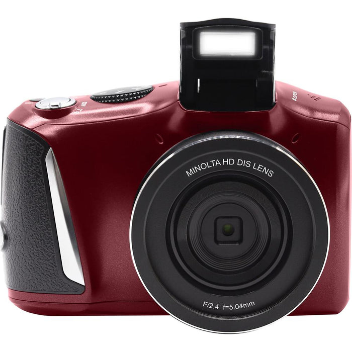 Minolta MND50-R 48MP 4K Ultra HD 16X Digital Zoom Digital Camera (Red) - Open Box