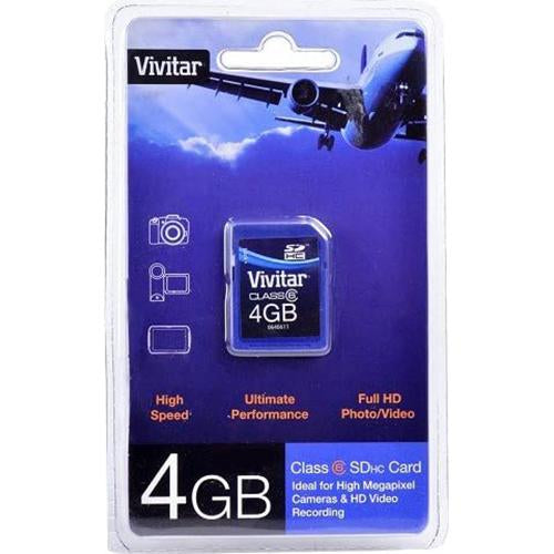 Vivitar SDHC 4 GB Memory Card for High Megapixel and HD Video Recording - Open Box