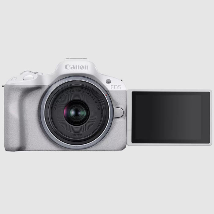 Canon EOS R50 Mirrorless Camera with RF-S 18-45mm F4.5-6.3 IS STM Lens -White 5812C012