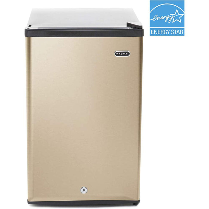 Whynter 2.1 cu. ft. Upright Freezer with Lock Rose Gold + 2 Year Warranty