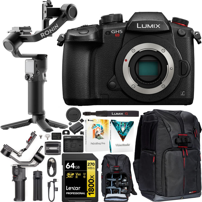 Panasonic LUMIX GH5S Mirrorless Camera Body Kit + DJI RS 3 Mini Gimbal Stabilizer Bundle