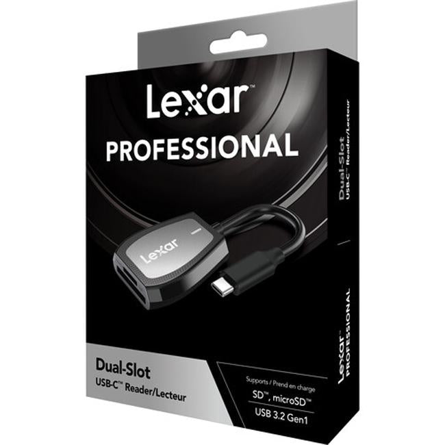 Lexar Pro USB-C Dual-Slot Reader (LRW470U-RNHNU) + 160GB Memory Bundle