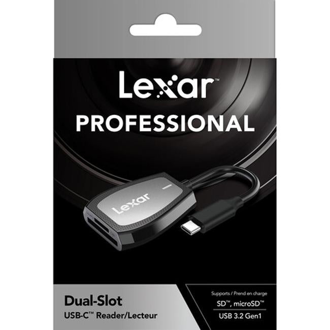 Lexar Pro USB-C Dual-Slot Reader (LRW470U-RNHNU) + 64GB Memory Bundle
