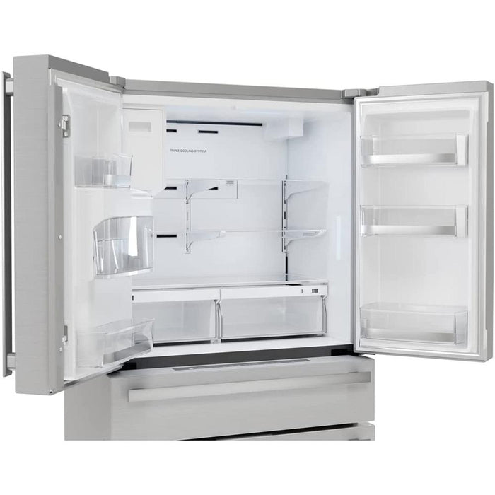 Sharp French 4-Door Counter-Depth Refrigerator with Water Dispenser (SJG2254FS)