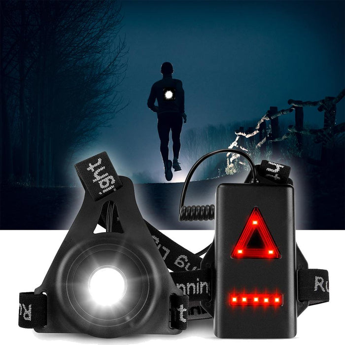 Deco Essentials Wearable Commuter Front and Rear Safety Light, Adjustable Comfort Strap