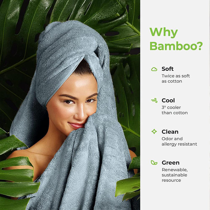 Cariloha Organic Bamboo-Viscose and Turkish Cotton 3 Towel Set, Blue Lagoon