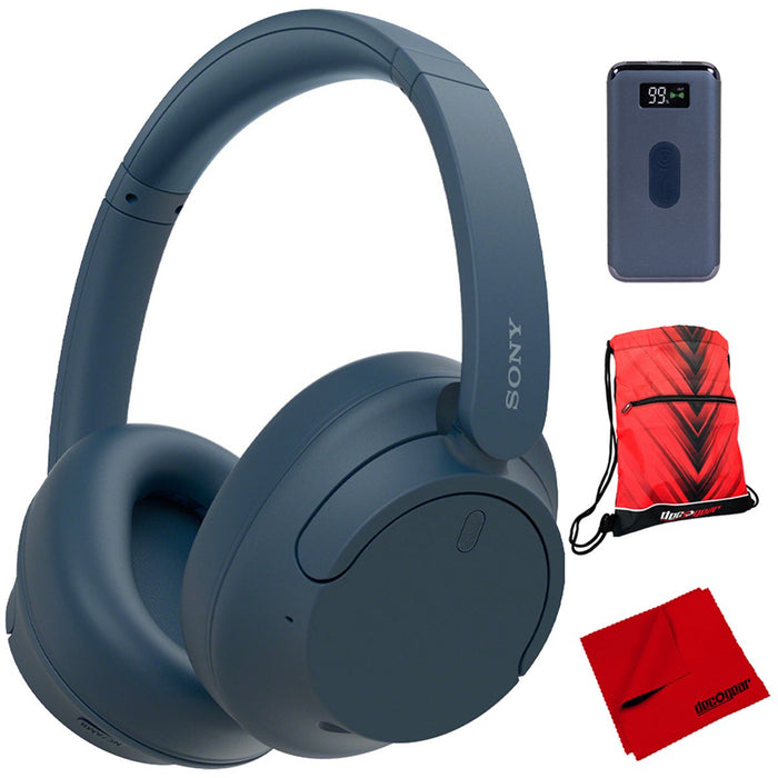 Sony WH-CH720N Wireless Noise Cancelling Headphones (Blue) + Deco Power Bank Bundle