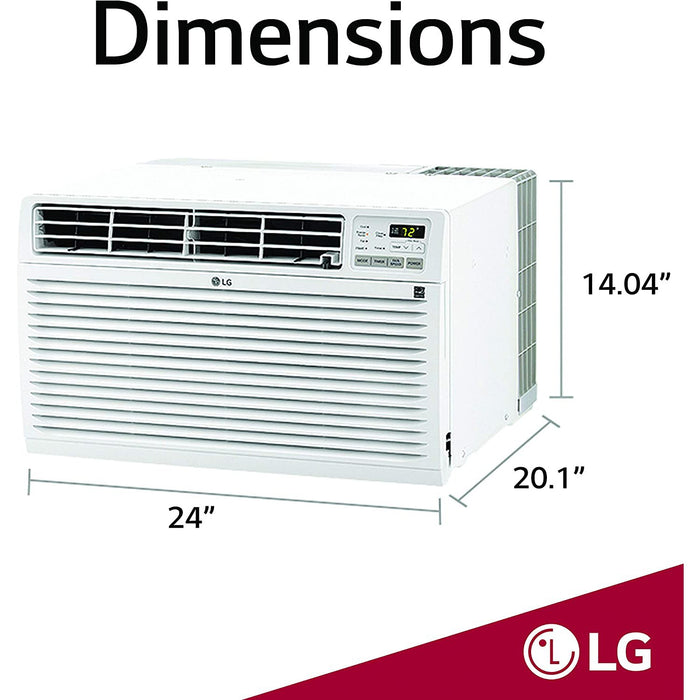LG 11,800 BTU Through-The-Wall Remote Air Conditioner, 12000, White, Refurbished
