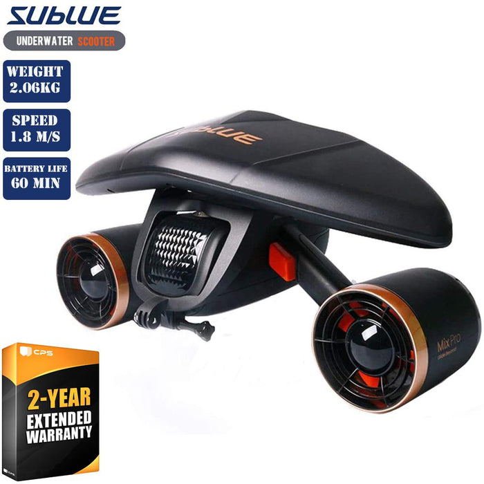 Sublue WhiteShark MixPro Underwater Scooter, Black Gold + 2 Year CPS Protection Pack