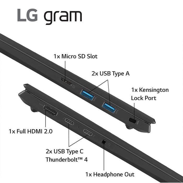 LG Gram 16-inch Laptop, Intel i7-1260P, 1TB SSD Renewed with 2 Year Warranty