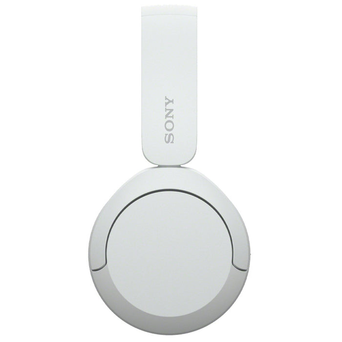 Sony Wireless Headphones with Microphone, White with Wood Headphone Display Stand