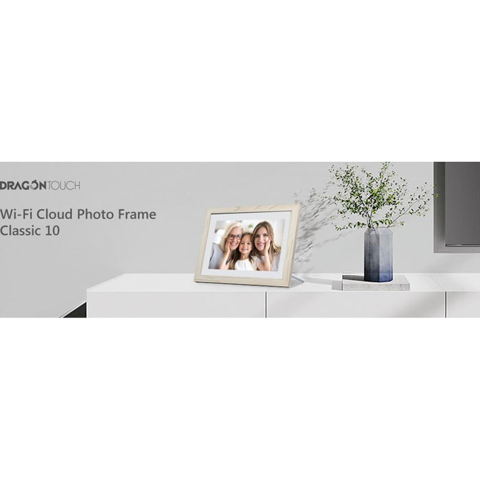 Dragon Touch Classic 10" Wi-Fi Digital Picture Frame in White - XKS0001-WT-US2, Open Box