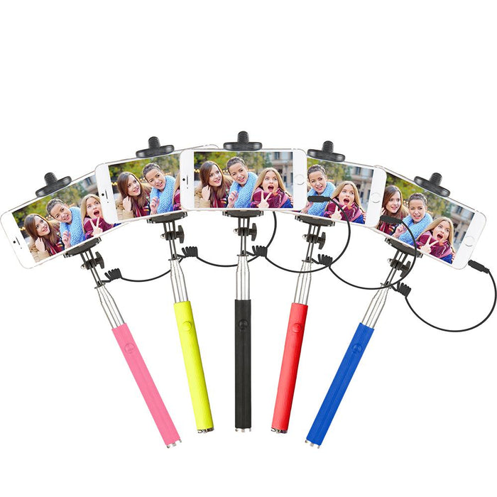 Vivitar 42" Selfie Stick with Built-In Shutter Release and Folding Clamp, Black