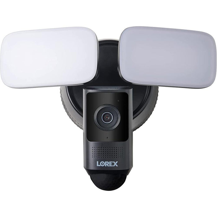 Lorex 2K Wired Floodlight Security Camera Black with Lexar 64GB Memory Card