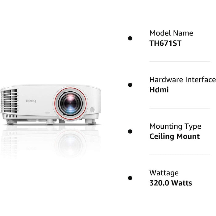 BenQ TH671ST 1080p Short Throw Home Theater Projector - Refurbished