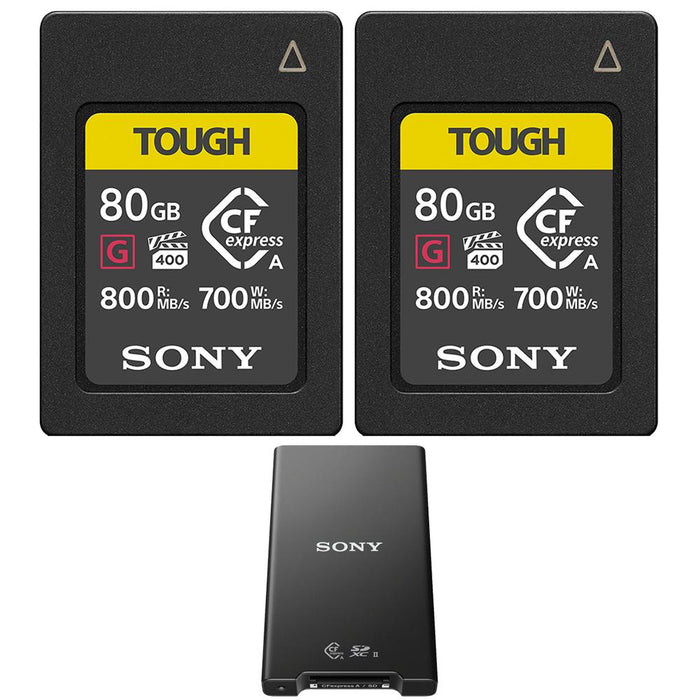 Sony 80GB CFexpress Type A TOUGH DUAL Memory Card + Type A/SD Memory Card Reader