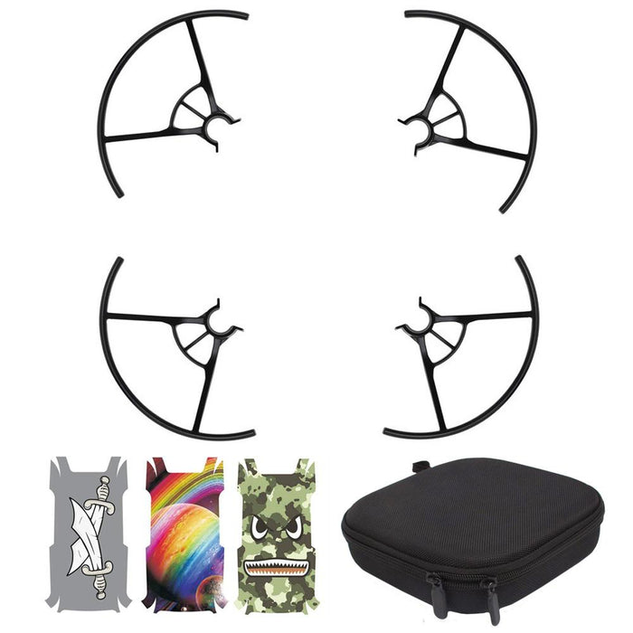 DJI Tello Part 3 Propeller Guards w/ 3x Body Skin Decals + Protective Case
