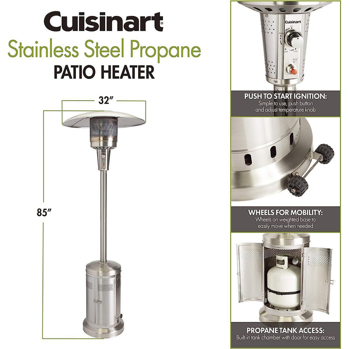 Cuisinart Radiant Propane Patio Heater, Stainless Steel