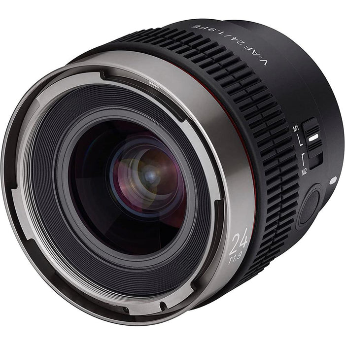 ROKINON 24mm T1.9 Full Frame Cine Auto Focus for Sony E with Lexar 128 GB Card