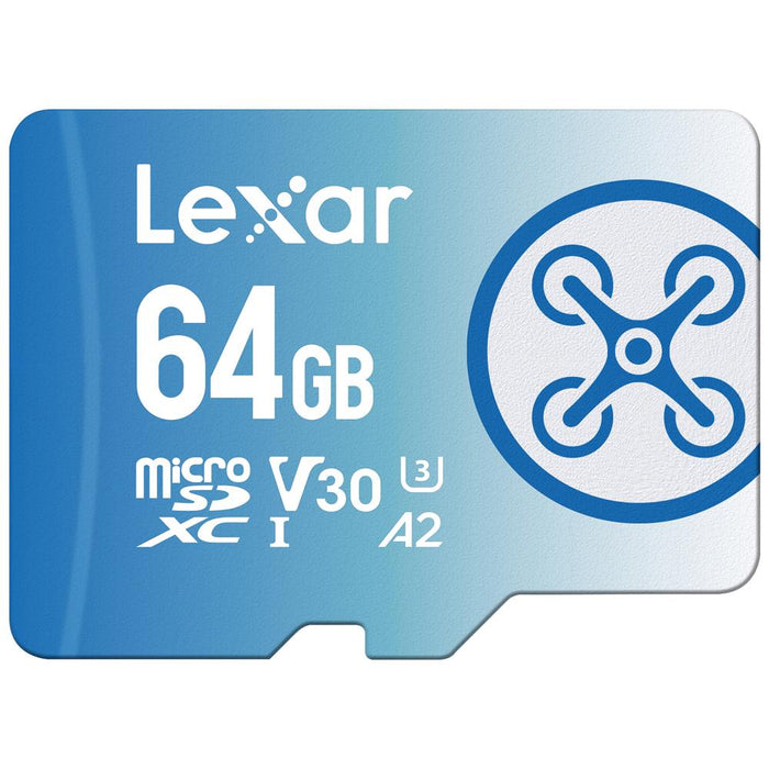 Lexar 64GB FLY microSDXC UHS-I Memory Card w/ Drone Essentials Software Bundle