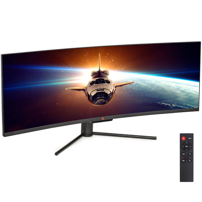 Deco Gear 49" Curved Ultrawide LED 3840x1080144Hz FreeSync 4ms Gaming Monitor, Refurbished