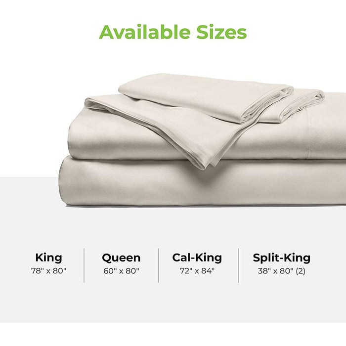 Cariloha Resort Bamboo-Viscose 4 Pcs Bed Sheet Set Queen Gray + 2 Pack Pillows