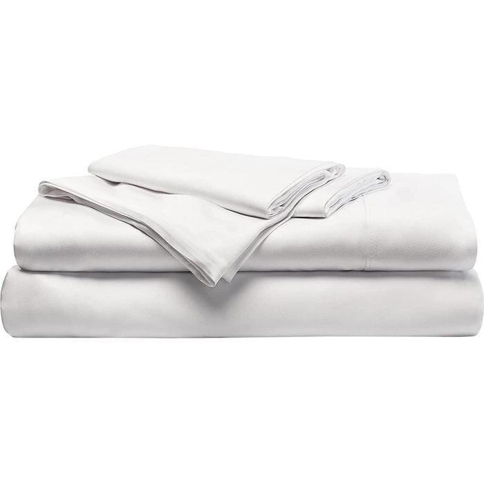 Cariloha Resort Bamboo-Viscose 4 Pcs Bed Sheet Set Queen White + 2 Pack Pillows