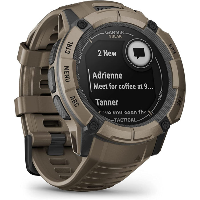 Garmin Instinct 2X Solar Rugged GPS Smartwatch, Tactical Edition, Coyote Tan