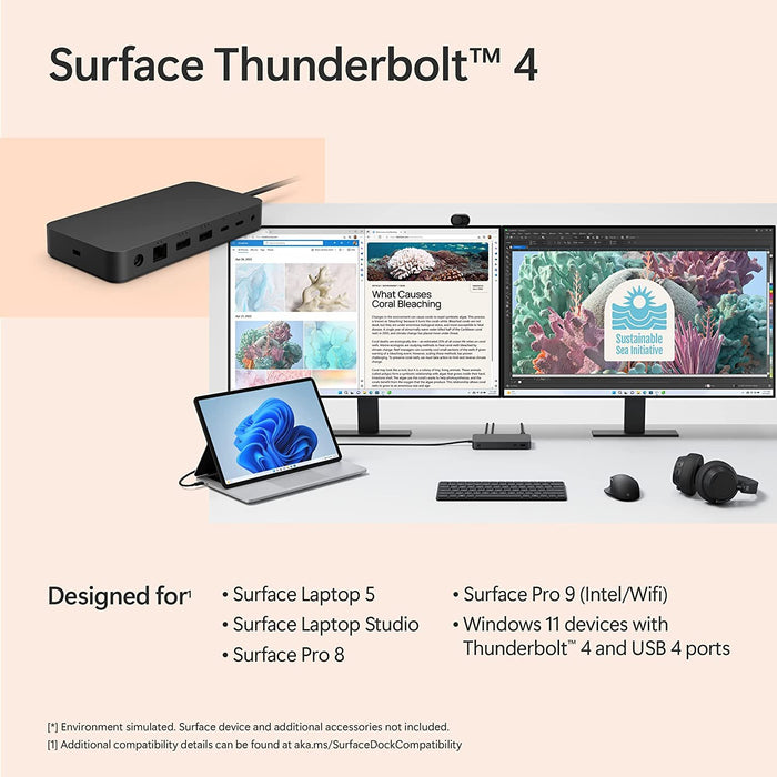 Microsoft Surface Thunderbolt Dock High-Speed Docking Station - T8H-00001