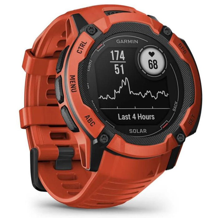 Garmin Instinct 2X Solar Rugged GPS Smartwatch, Flame Red