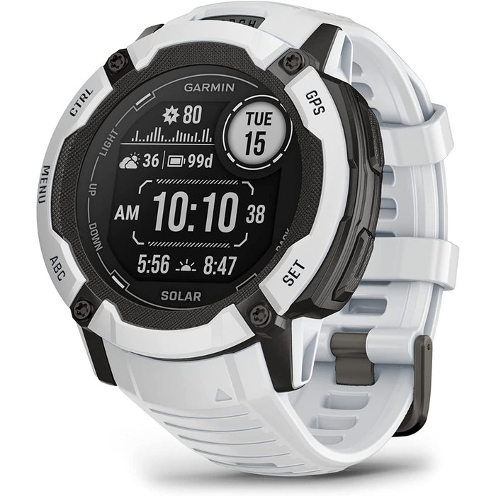 Garmin Instinct 2X Solar Rugged GPS Smartwatch, Whitestone