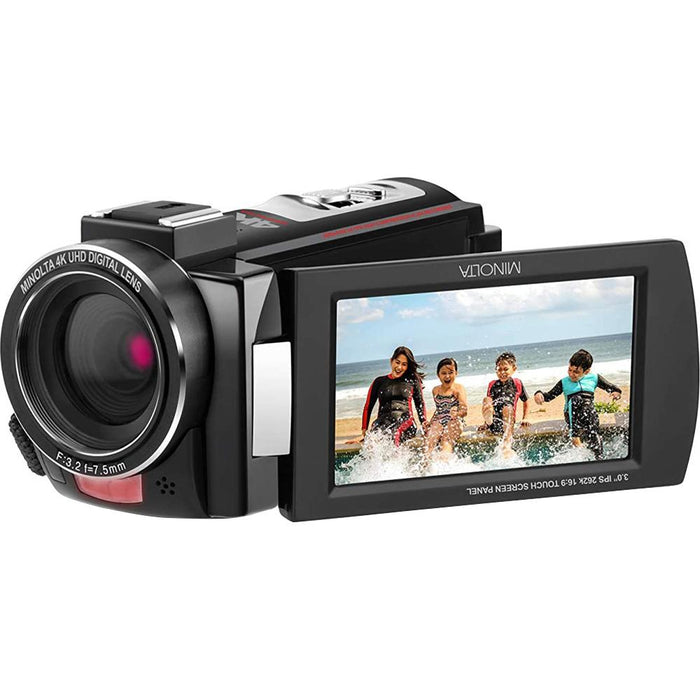Minolta MN4K20NV 4K Ultra HD 30 Mega Pixels Night Vision Camcorder, Black - Open Box