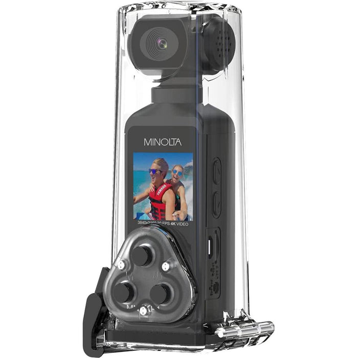 Minolta MN4KP1 4K Ultra HD Pocket Camcorder with Wi-Fi and Waterproof Housing - Open Box