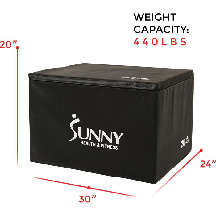 Sunny Health and Fitness 3 In 1 Weighted Foam Pro-PLYO Box 30", 24", 20" (No. 085) - Open Box