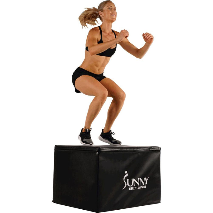 Sunny Health and Fitness 3 In 1 Weighted Foam Pro-PLYO Box 30", 24", 20" (No. 085) - Open Box