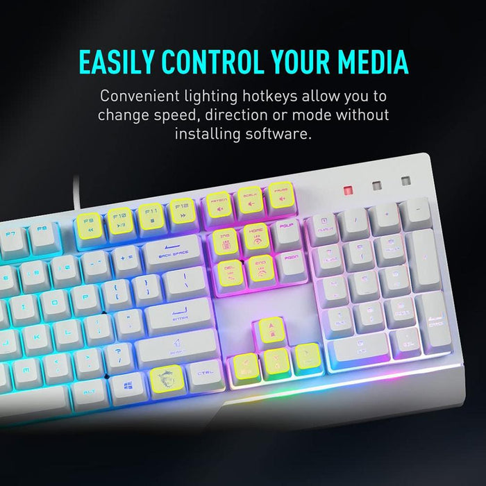MSI Vigor GK30 Gaming Keyboard & GM11 Gaming Mouse in White - VigorGK30CW