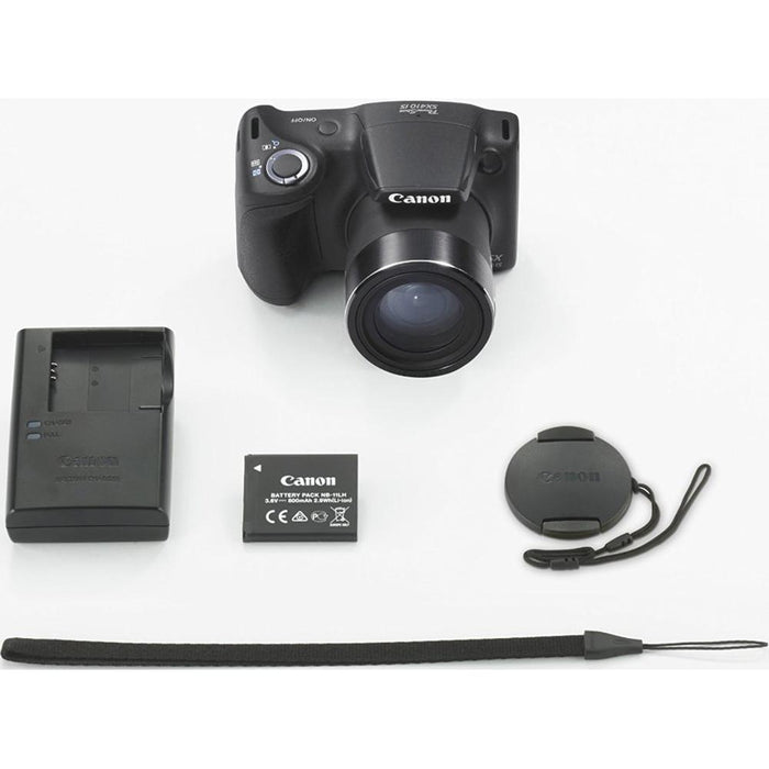 Canon Powershot SX410 IS Black Digital Camera and 32GB Card Bundle